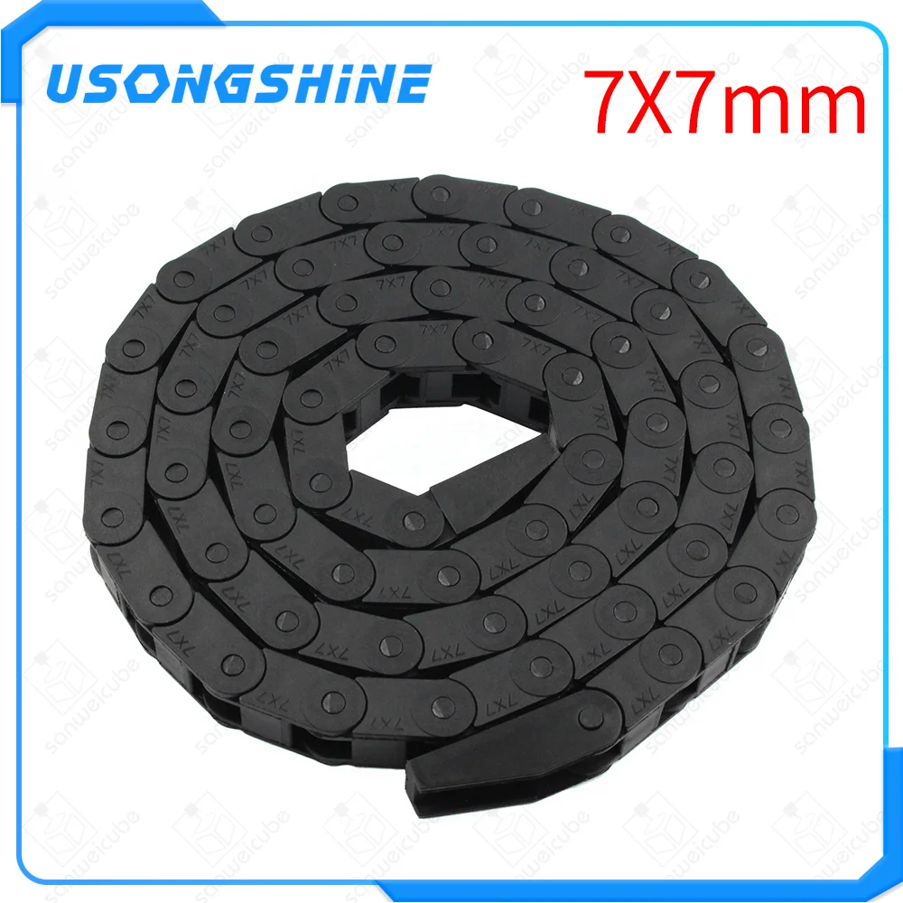 Кабель Тяговая цепь 7*7 мм провода L1000мм несущая с концевыми разъемами L1000 мм фрезерный станок с ЧПУ станки цепи передачи 7*7 мм