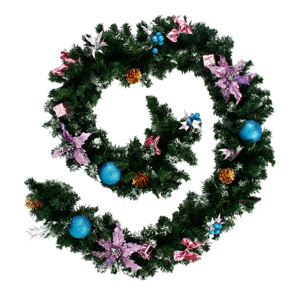 2 7 м Рождественская гирлянда зеленого ротанга рождественские украшения для дома