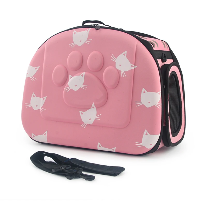 

Blue Cat Pattern Carrier Bag, Portable Cat Handbag, Foldable Puppy Travel Bag, Pet Shoulder Bags