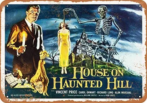 

1959 House On Haunted Hill Movie Retro Street Sign Household Sign Bar Cafe Car Motorcycle Garage Decoration Supplies12 X 8 Inch