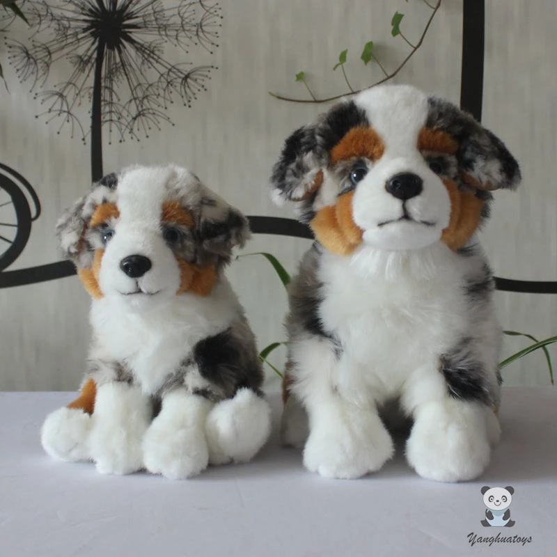 

Newest Soft Stuffed Animal Toys Rare Dogs Model Real Life Plush Australian Shepherd Dolls Nice Present Girls and Boys