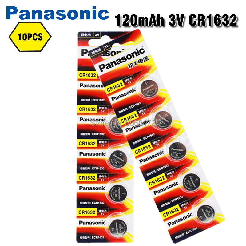 10 шт./лот PANASONIC CR1632 1632 DL1632 3V Литиевые Батарейки Кнопка батарейки монет батарея
