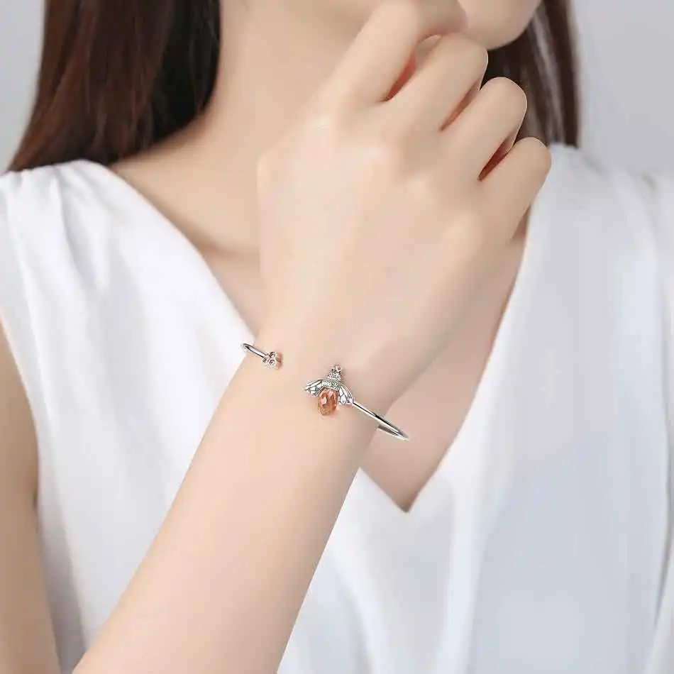 Женские браслеты с Пчелой и сотами TONGZHE из стерлингового серебра 925 пробы милым