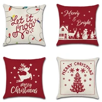 christmas letter cushion cover for sofa home linen xmas ornament stars elk pillow case 1818 santa claus snowman pillow covers