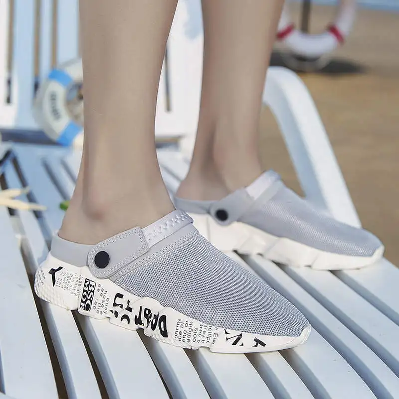 

Удобные мужские туфли, повседневные домашние тапочки, модные мягкие летние сетчатые сандалии, Кроксы, рыбалка, быстросохнущие, B1