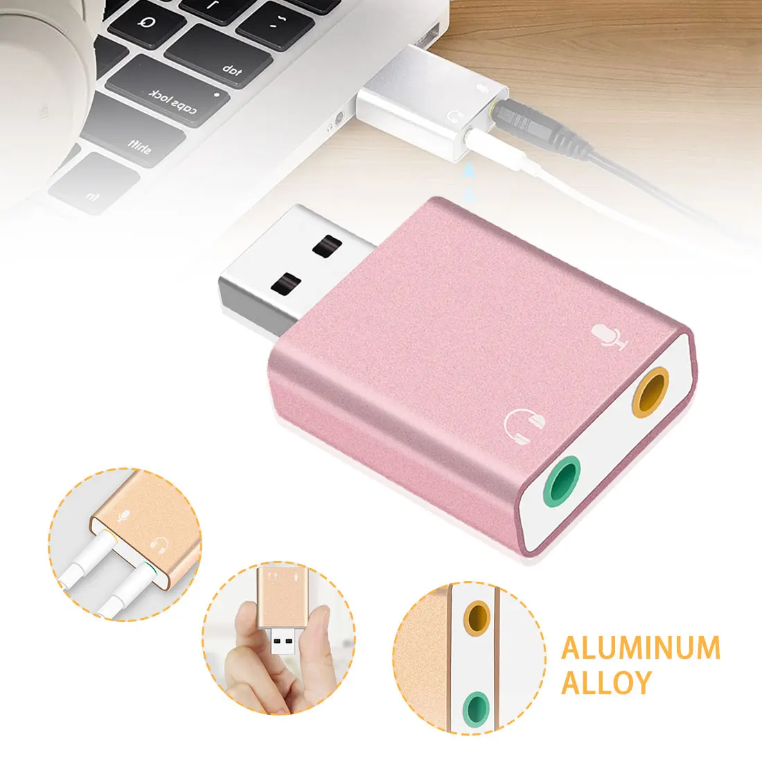 USB внешняя звуковая карта Usb аудио адаптер Звуковая карта аудио разъем интерфейсный адаптер для компьютера ПК ноутбук PS4 Динамик