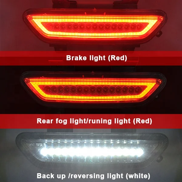 Задние противотуманные фары с прозрасветодиодный задний тормоз заднего хода для