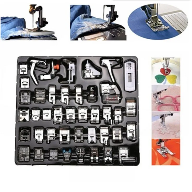 

42pc Sewing Machine Presser Feet Foot Domestic Sewing Machine Accessories Tools Home Sewing Braiding Blind Stitch Darning