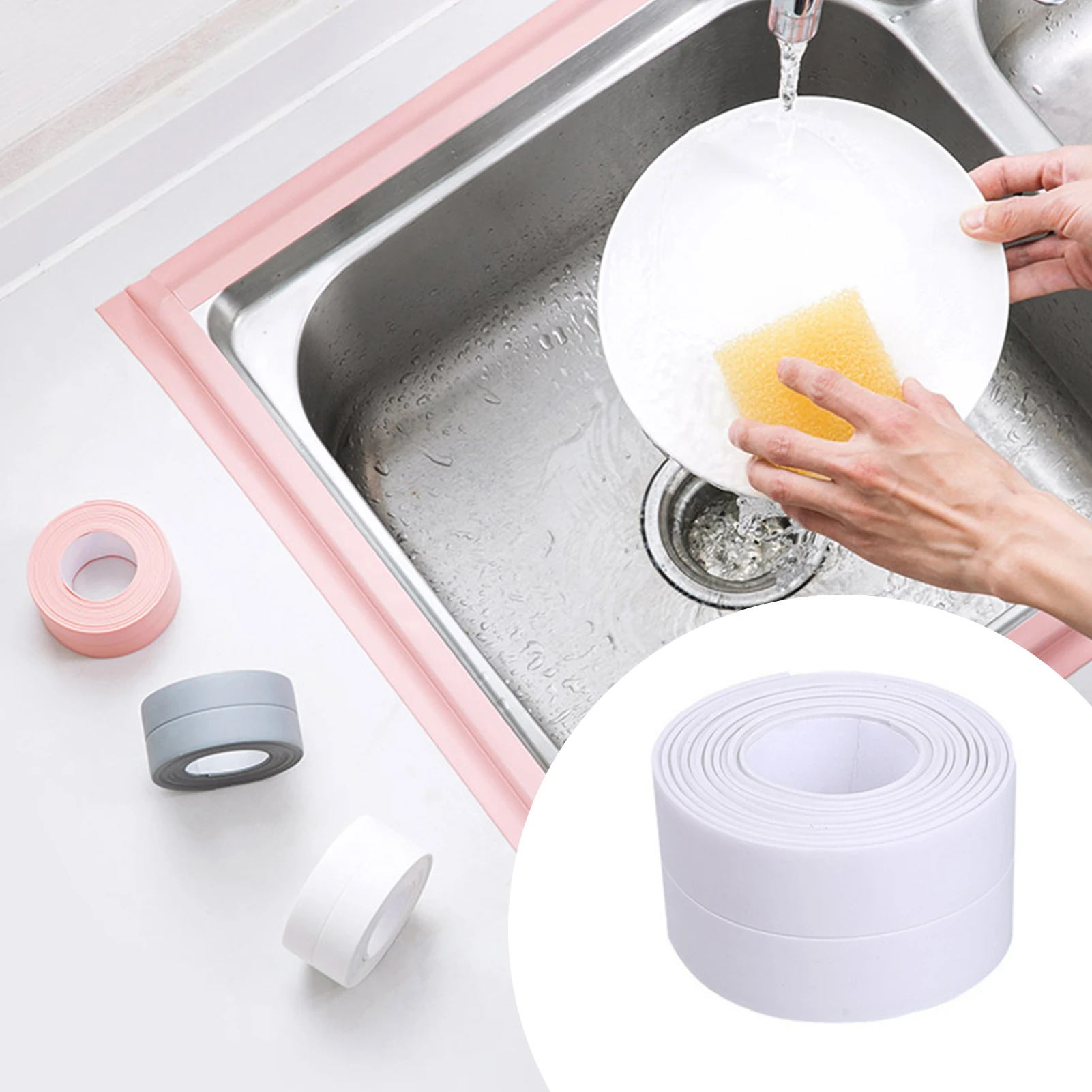 

3.2m 3.8cm Bathroom Kitchen Waterproof Mould Proof Tape Sink Bath Sealing Strip Tape Self Adhesive Waterproof Adhesive Plaster