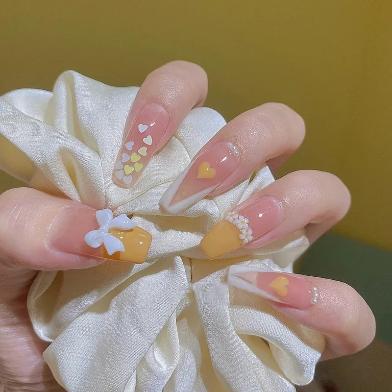 

24 шт., патчи для ногтей с цветочным узором