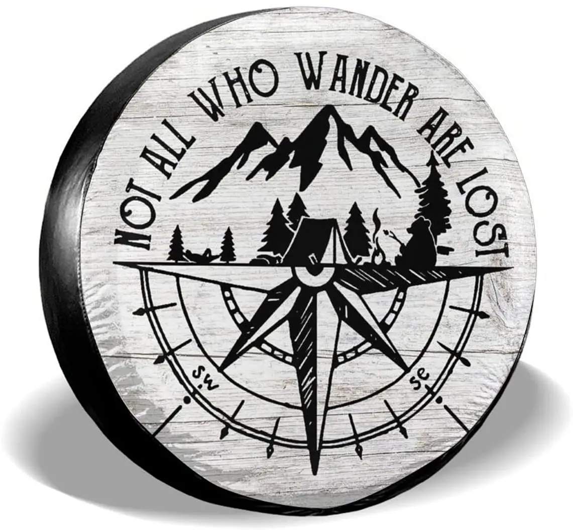 

Hitamus Not All Those Who Wander are Lost Spare Tire Cover Universal Fit for Jeep Wrangler Rv