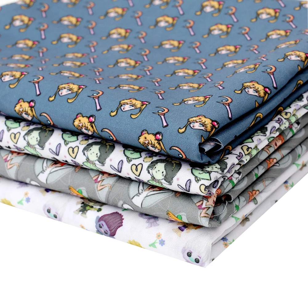 AHB 45*150 см 1 шт. ткань полиэстер хлопок эльфы девушка печатных листов DIY платье
