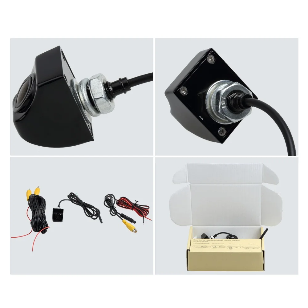 $151.55 SINOSMART Universal Front / Rear View Revering Parking Camera for Car/SUV/Truck DC 5V-28V Input Stainless Metal Chrome Black