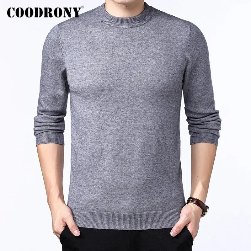 Бренд COODRONY, мужской свитер, Осень-зима, толстый, теплый, Pull Homme, Классический Повседневный пуловер с круглым вырезом, мужской кашемировый шерстяной трикотаж 91109