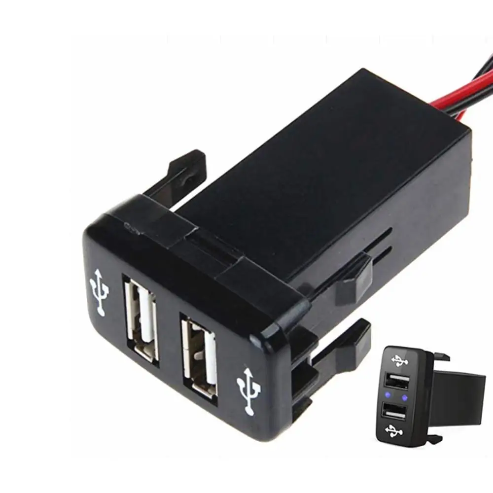 Автомобильное зарядное устройство с двумя USB портами для TOYOTA|Кабели адаптеры и