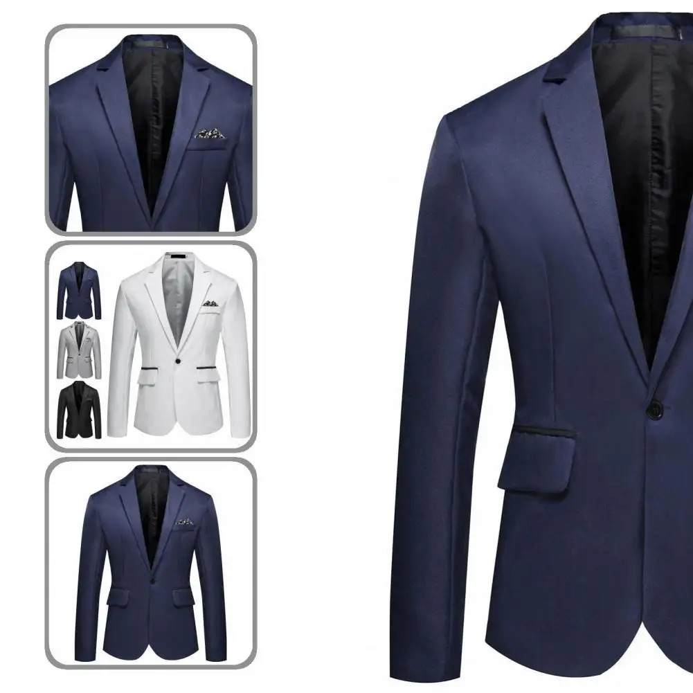 

Soft Popular Long Sleeve Decorative Pocket Suit Coat Trendy Business Blazer Long Sleeve for Prom
