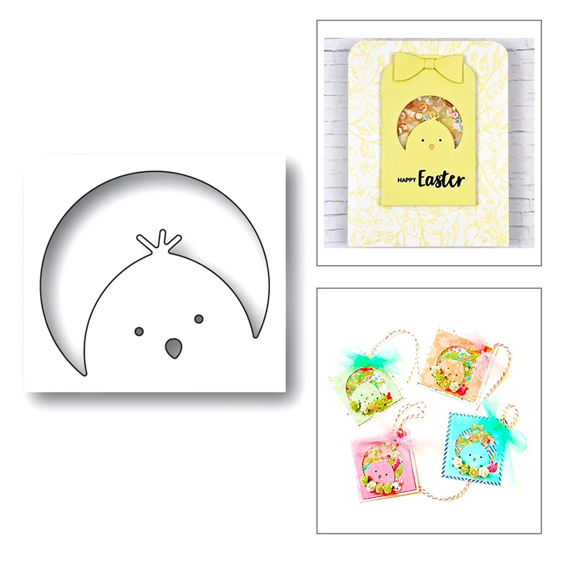 Новинка 2020 г. Круглый фон Красивые Животные цыплята металлические Вырубные