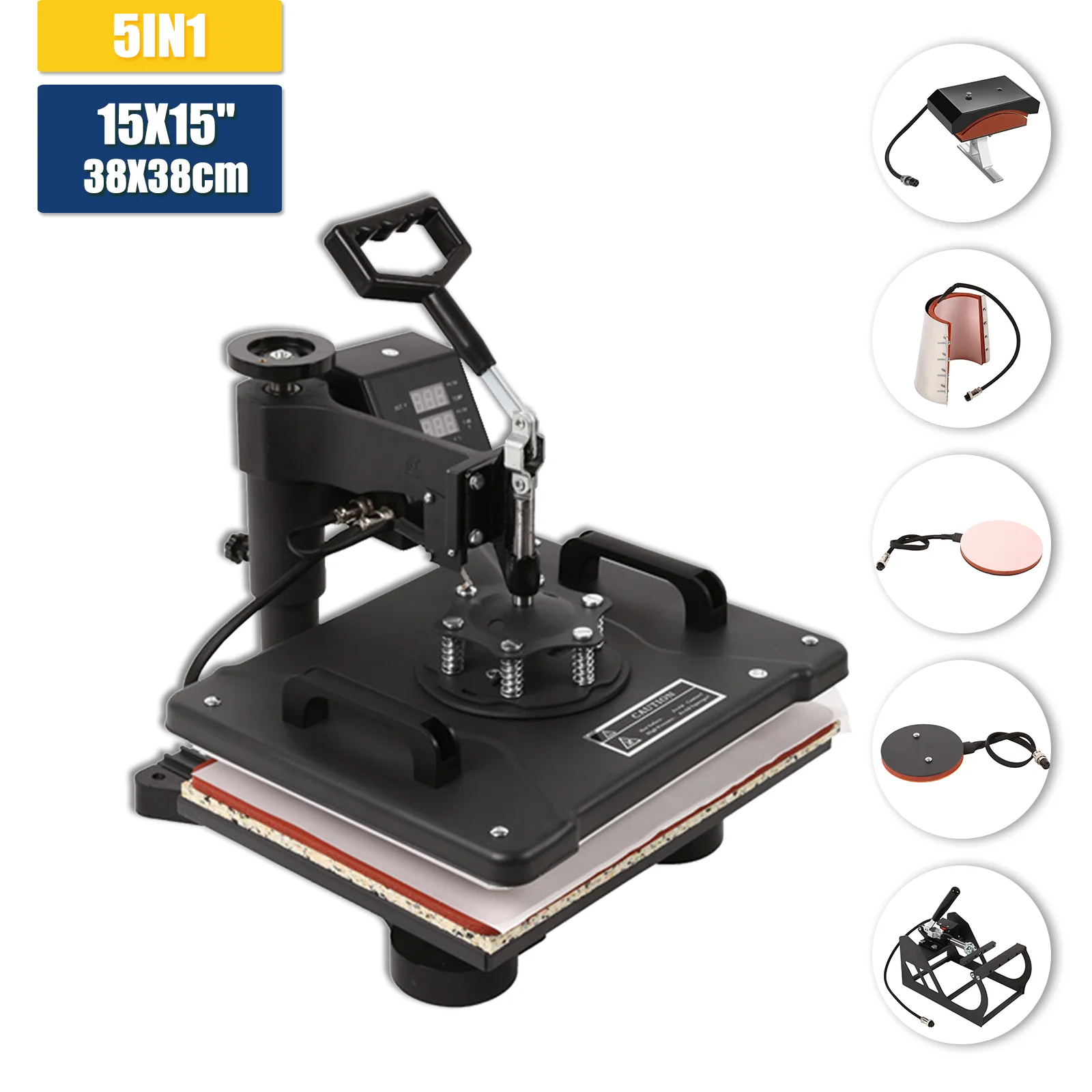 Термопресс 5 в 1 многофункциональный Железный пресс для бейсбольной кепки 38 х38 см