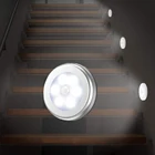 Светодиодный ночник с датчиком движения, беспроводной круглый светильник для чулана, лестницы, магнитный безопасный светильник для коридора, ванной, спальни, кухни, кабинета