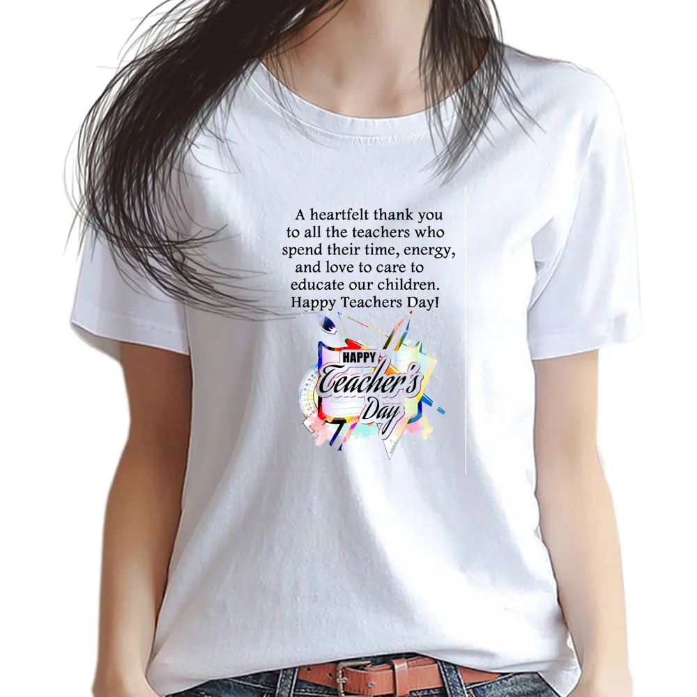 Подарок на День учителя футболки для женщин девушек женская одежда кампус