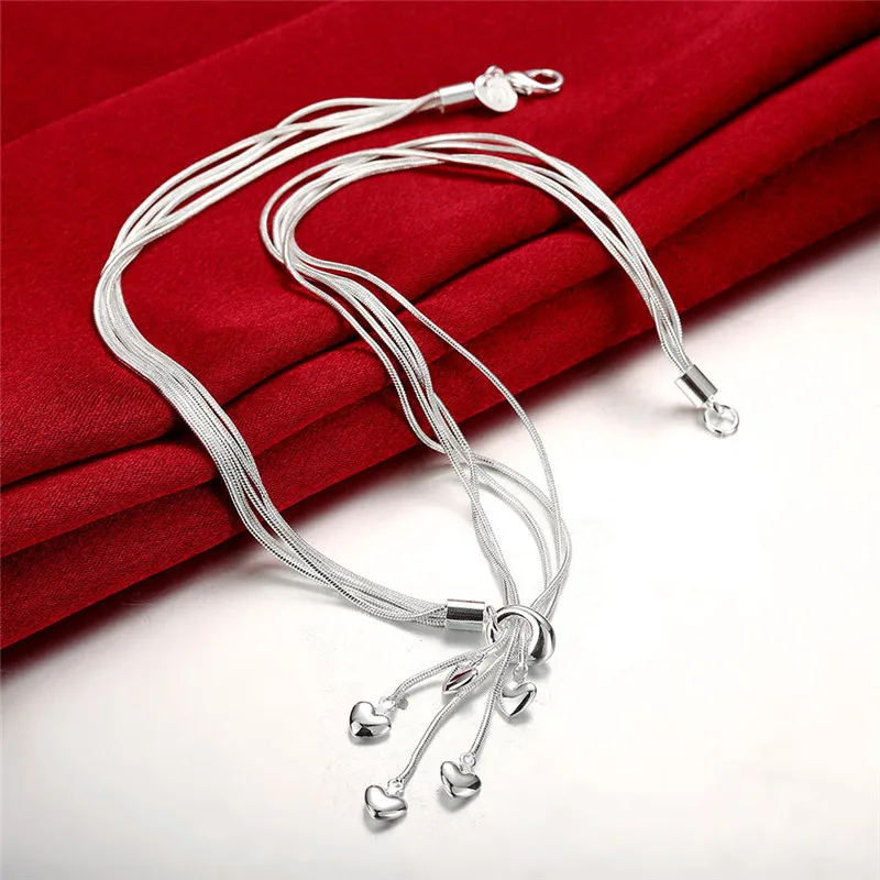 Newest Luxury 925 Sterling Silver Necklace Chain Long Tassel Pendant Five Star Maxi For Women Fine Jewelry Gift | Украшения и