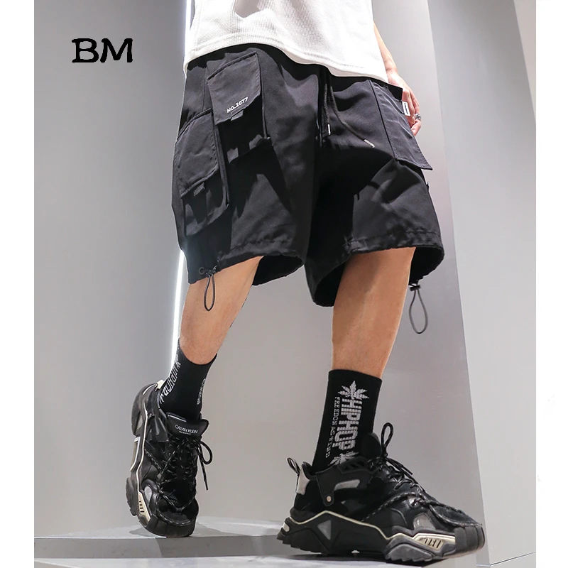 Шорты-карго мужские тонкие Летние повседневные штаны в стиле хип-хоп со