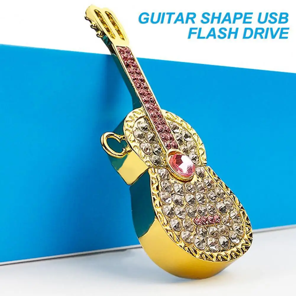 

Guitar Shape Flash Drive Widely Compatible Zinc Alloy High Performance Memory Stick For Computer Adapter Reader U Disk
