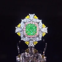 qtt exquisite ladies ring silver color high quality green big zircon ring for women adjustable wedding party jewelry