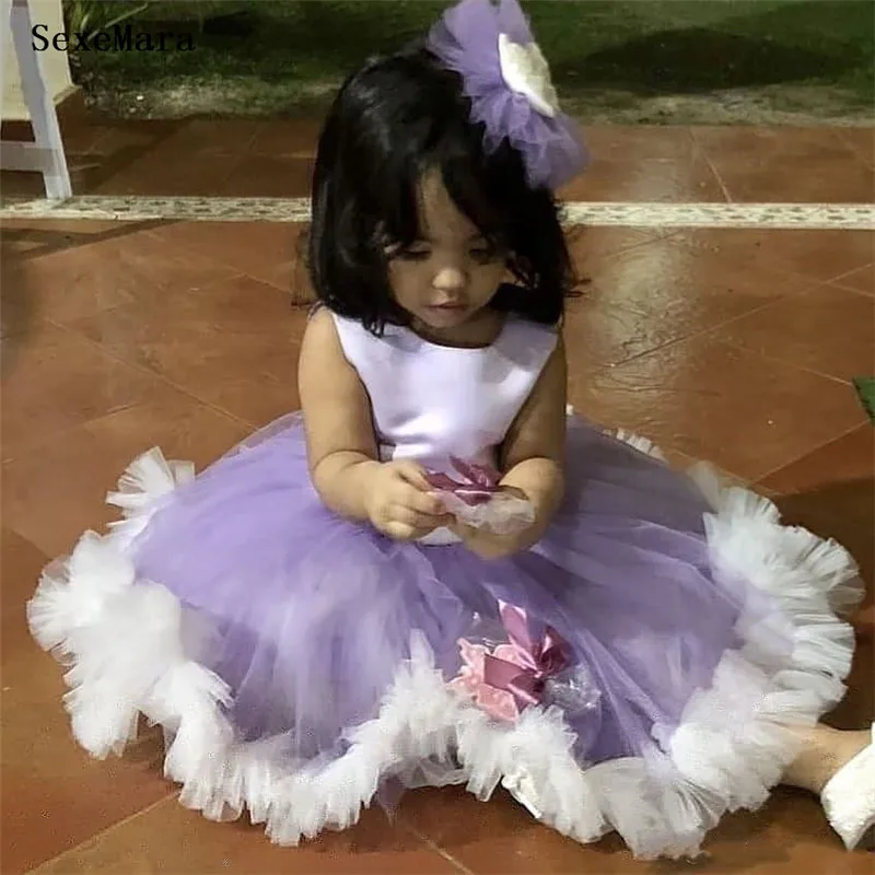 NewToddlers Infant Girls Dresses With Big Bow Princess Kids First Birthday Party Gowns Photoshoot