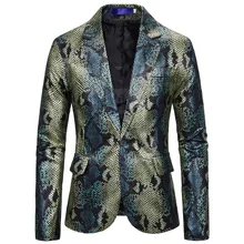 Bronzing Sequin Dress Blazer One Button Slim Fit Suit Jacket Party Stage Singer Costume Homme Disco (3)