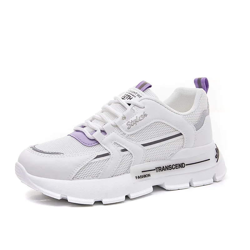 

2021 Summer New Sports Women's Shoes Ins Tide Wild Spring and Autumn Breathable Summer Mesh Wild Light White Old Shoes