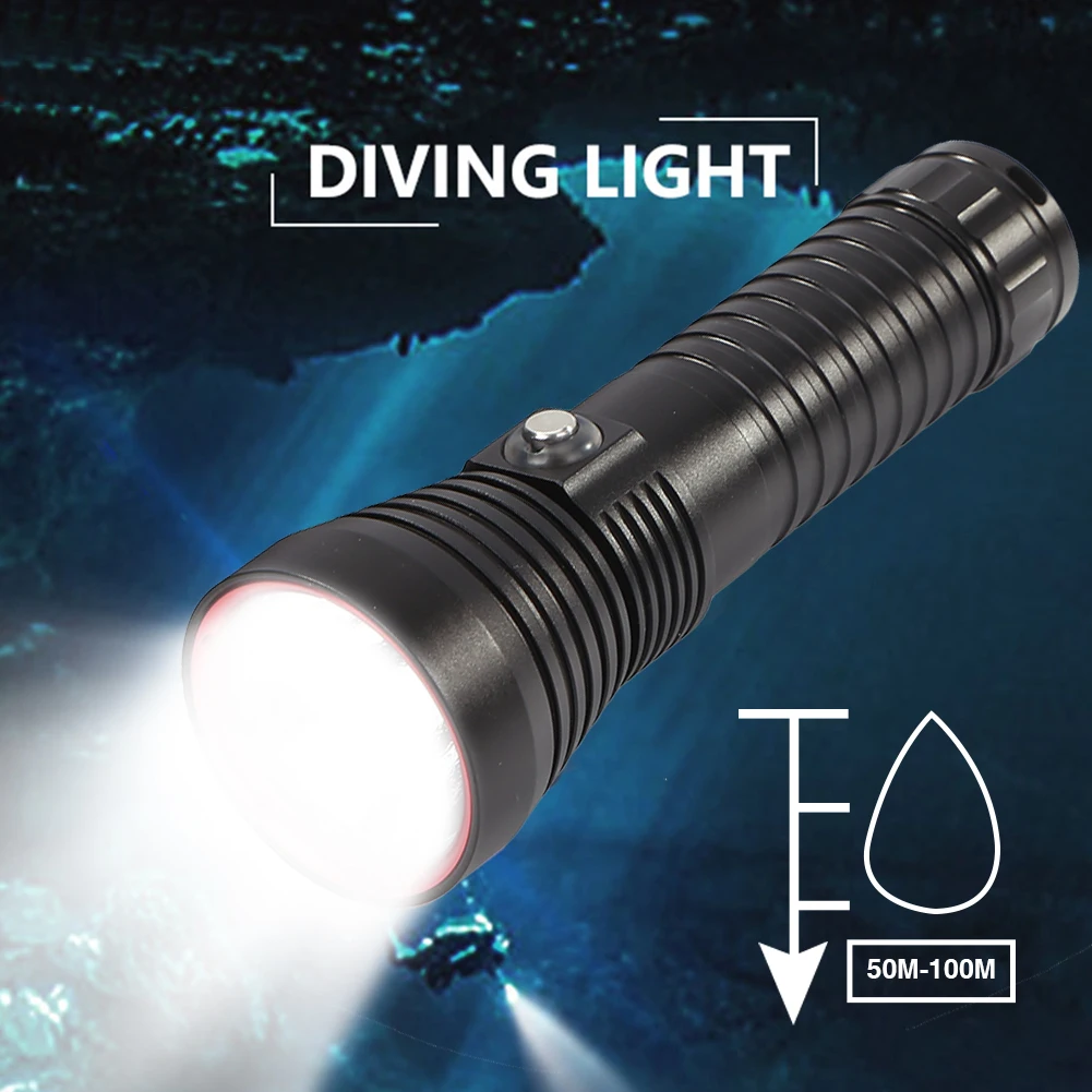 

Diving Flashlight Easy Carrying LED Flashlight 3000lm LED Waterproof Lightweight Powered By 26650 Battery Electric Torch