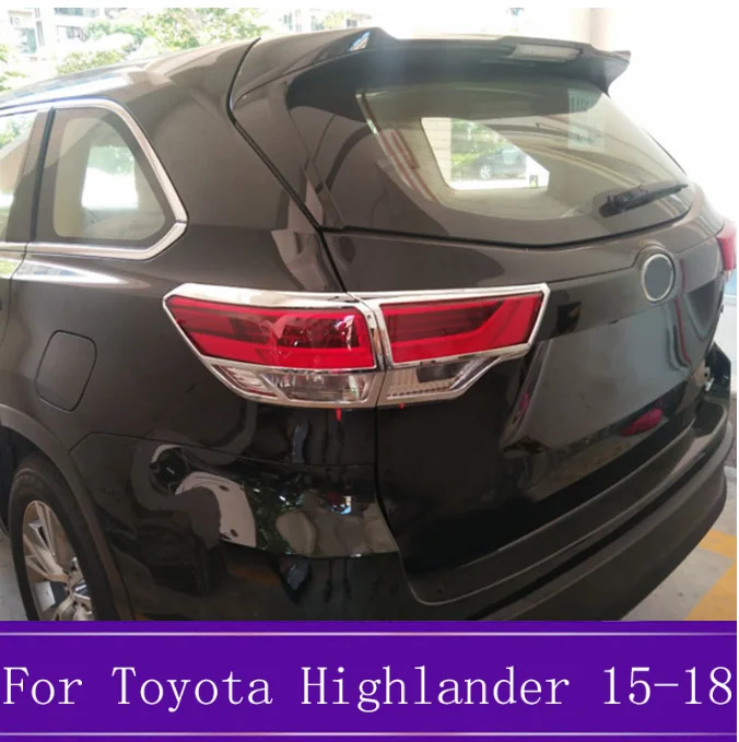 

Автомобильный хромированный задний фонарь ABS для стайлинга автомобиля, задний фонарь, Обшивка Рамы, подходит для Toyota Highlander 2015 2016 2017 2018