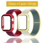 Стекло, чехол, ремешок для Apple Watch 44 мм, 40 мм, 38 мм, 42 мм, 44 мм, нейлоновая петля, ремешок для умных часов, браслет для iWatch 3, 4, 5, 6, se