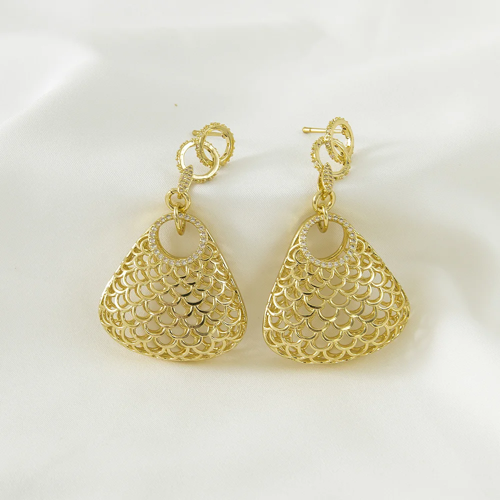 2020 медные африканские Висячие серьги для женщин модные Дубай золотые висячие