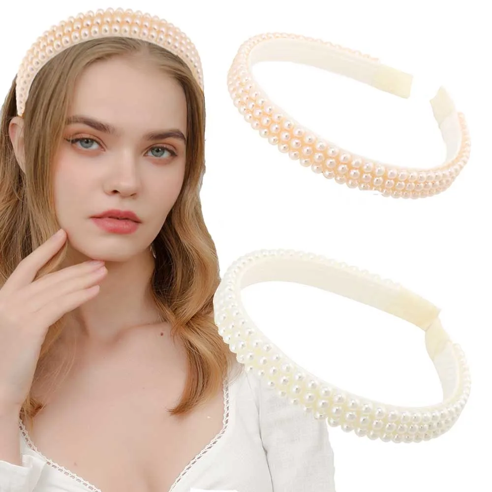 

Haimeikang 2021 Новые Роскошные жемчужные аксессуары для волос, обручи для волос, женские обручи для волос, модные украшения для девушек, повязка н...