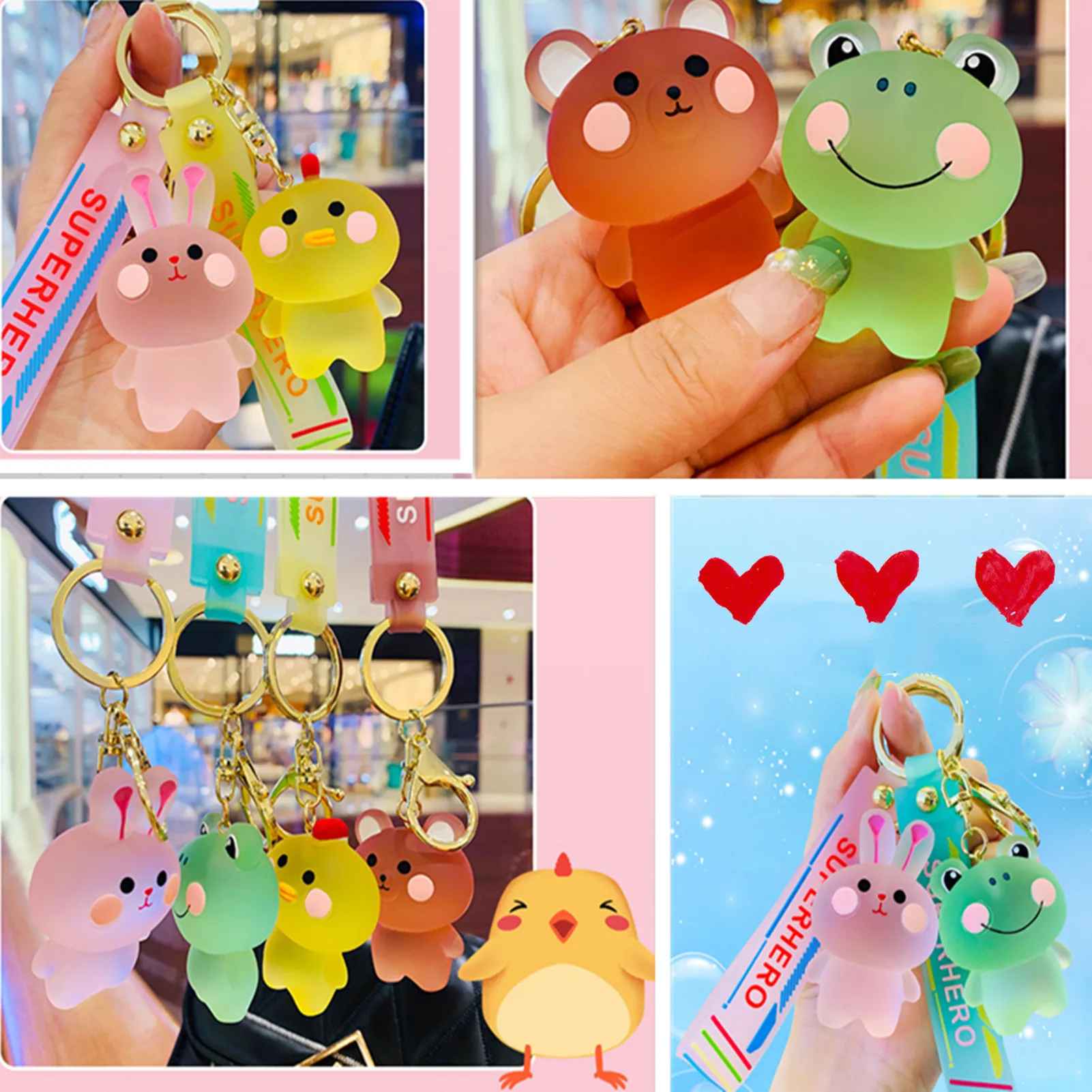 

Car Auto Keychain KeyRing Crystal Animal Car Key Chain Men Women Accessories Couple Gifts Backpack Pendant Keychain Accessories