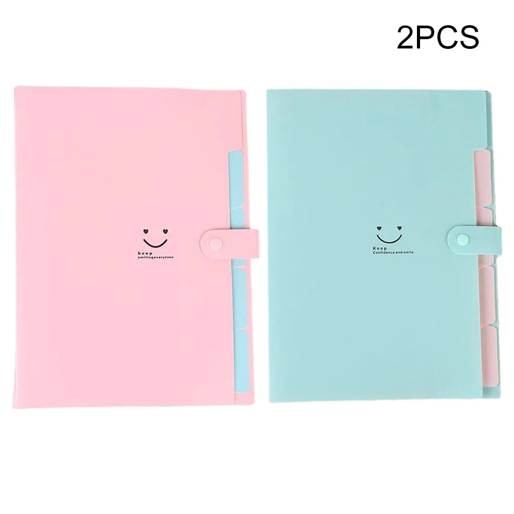 

2PCS A4 Snap Folder Document Organizer Book Plastic Expandable File Jackets Organizer Storage Bag Office Stationery Kids Gift