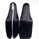 Черный прямой парик 80 см100 см120 см150 см для женщин синтетические волосы универсальные термостойкие длинные карнавальные женские парики для Хэллоуина