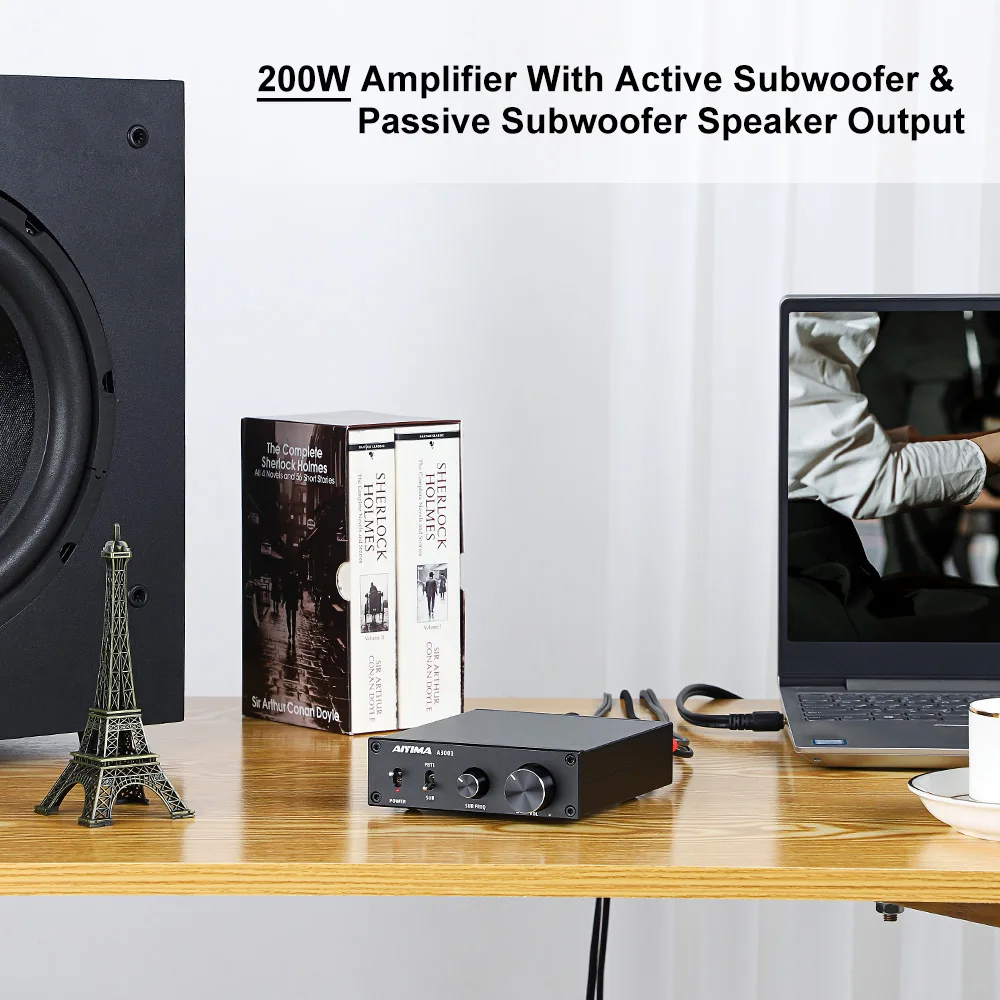 

AIYIMA TPA3255D2 Amplifier 300W HIFI Mono Channel Audio Power Subwoofer Amplifier Class D AMP NE5532 OP AMP For Home Sound Audio