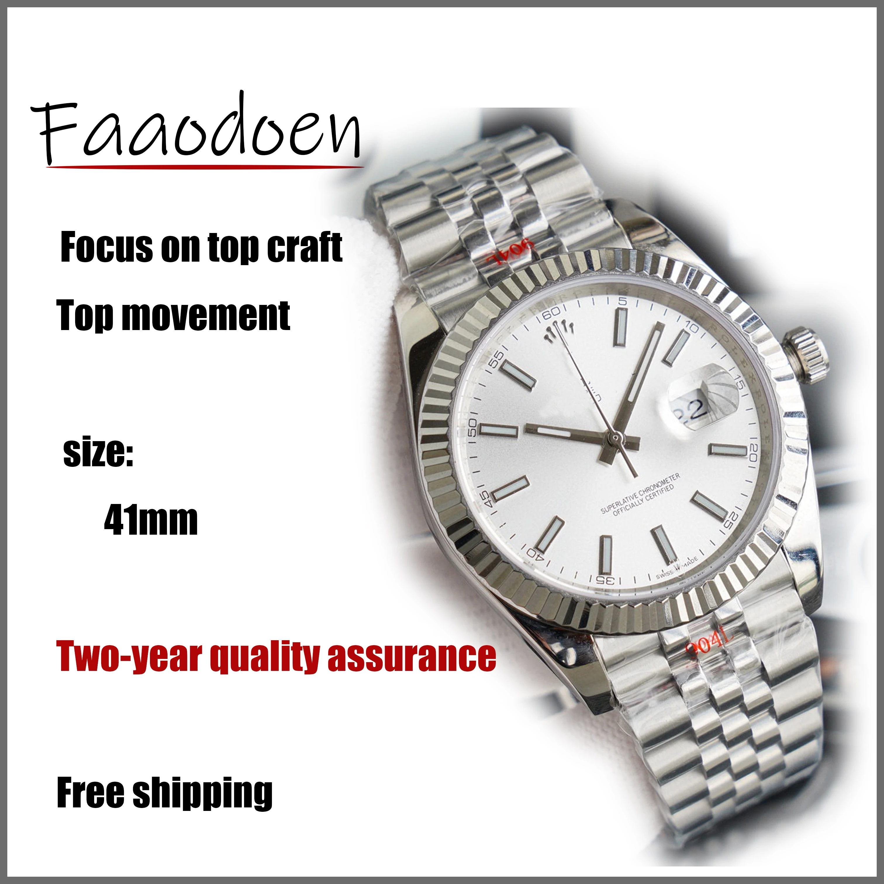

Luxury men's mechanical watch business sports 41mm 100M waterproof automatic watch stainless steel men's watch
