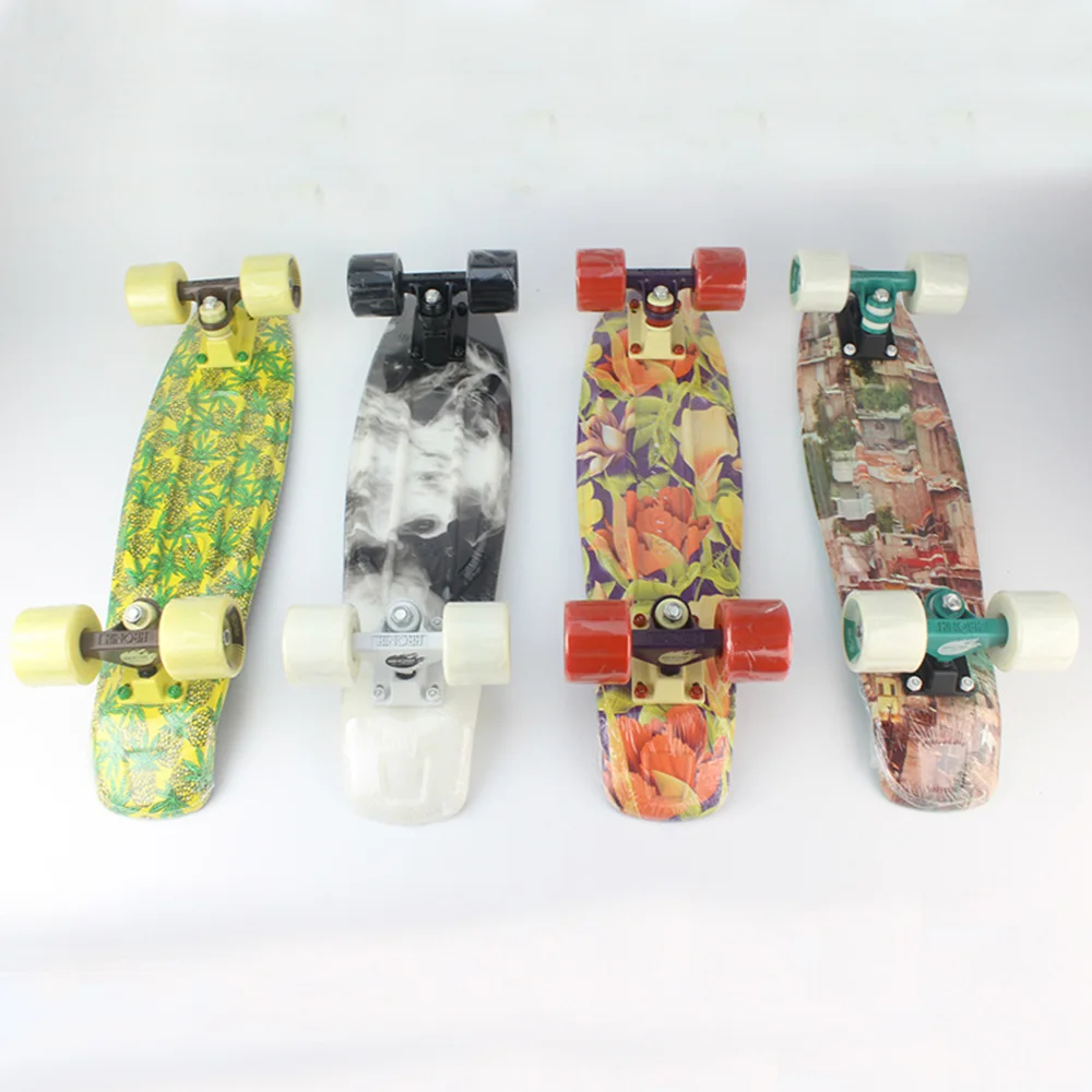 

Skate Board 4 Wheels Adult Teenager PP Deck PU Wheels Aluminum Trucks Skateboard Single Rocker Penny Skateboard