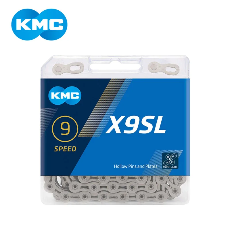 

Цепь для горного велосипеда KMC X9SL, цепь для горного велосипеда, 9 скоростей, 116L, 9 В, 18 в, 27 в, волшебная кнопка, в оригинальной коробке