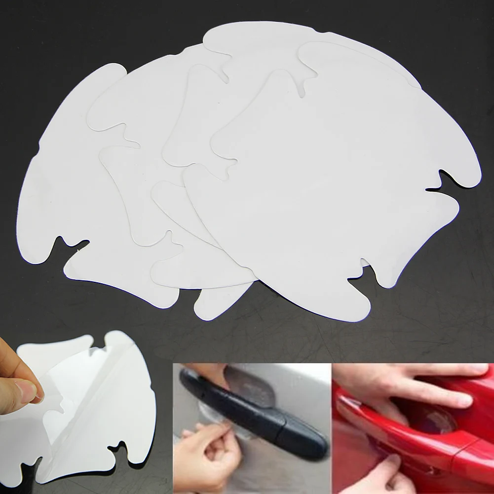 

4 Pcs Car Door Wrist Handles Protective Film Vinyl Stickers Transparent New
