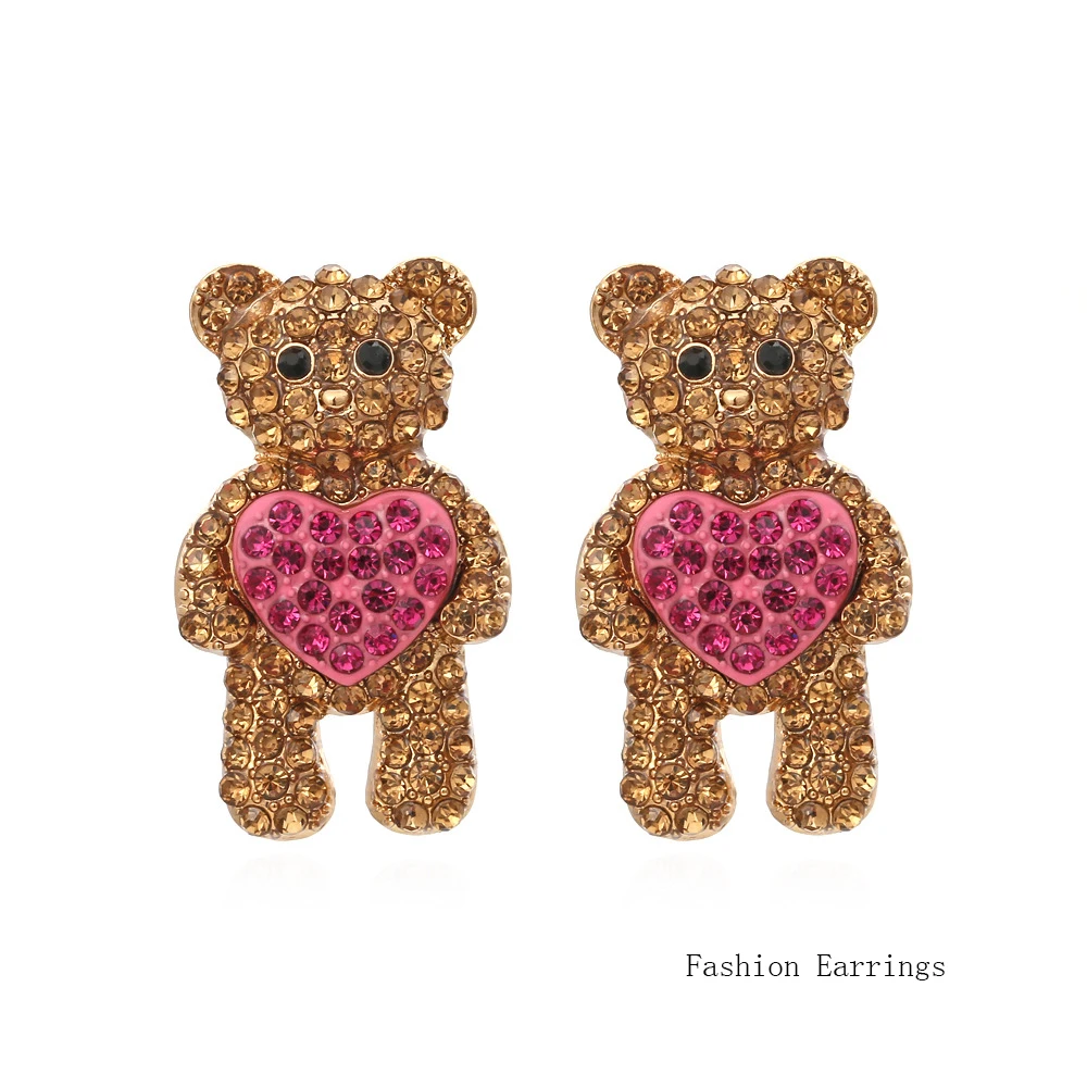 

Женские серьги-гвоздики с мультяшным медведем