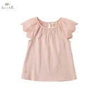 DKY17920 dave bellaЛетняя От 5 до 13 лет модная футболка с рисунком для девочек детские модные футболки высокого качества для девочек