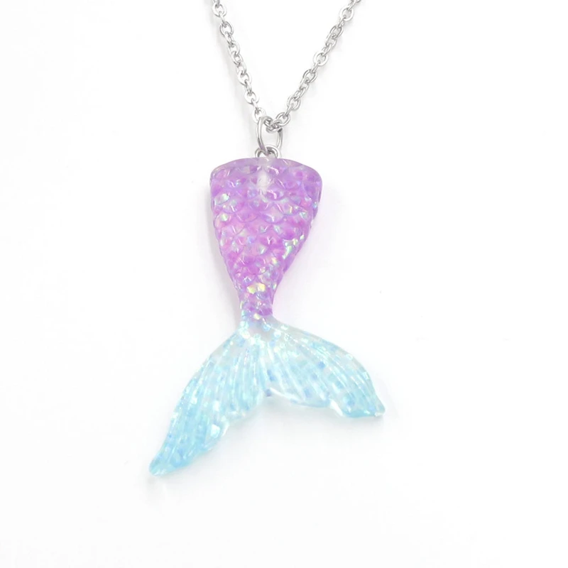 

2020 New Shiny Mermaid Tail Pendant Necklaces Fashion Creative Charms Stainless Steel Necklace for Girl Women Jewelry Duftgold
