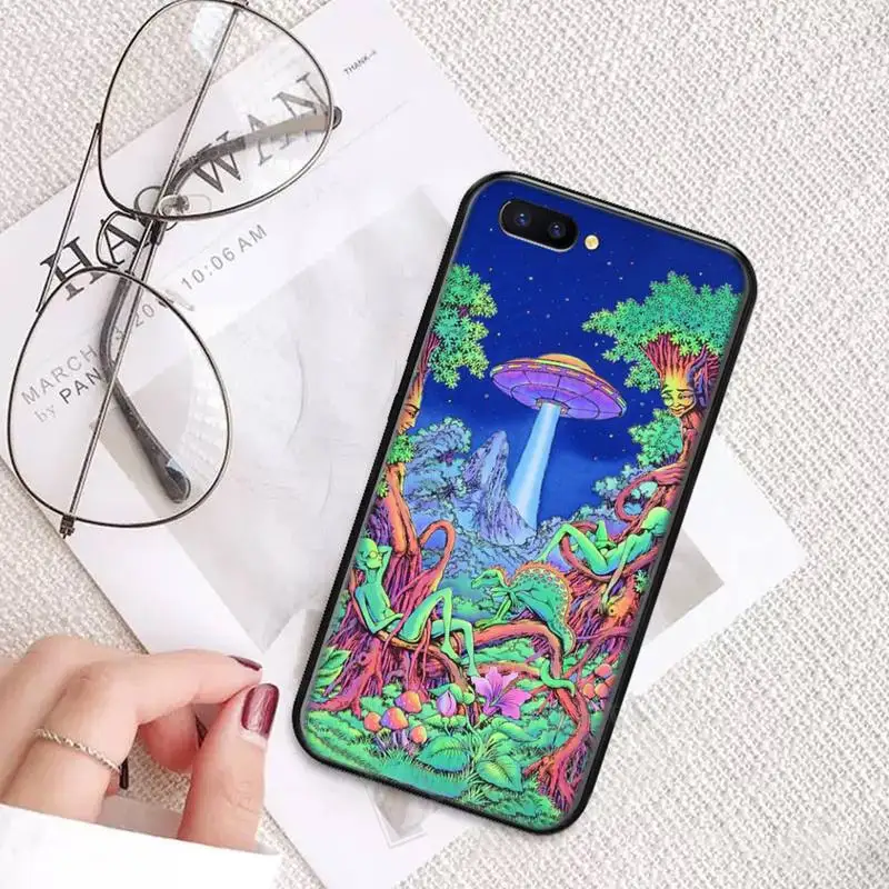

Aesthetics Cute Cartoon alien space Phone Case For OPPO R9 R11 R15 R17 RENO Realme S PLUS Normal 2z 3 5 C2 pro