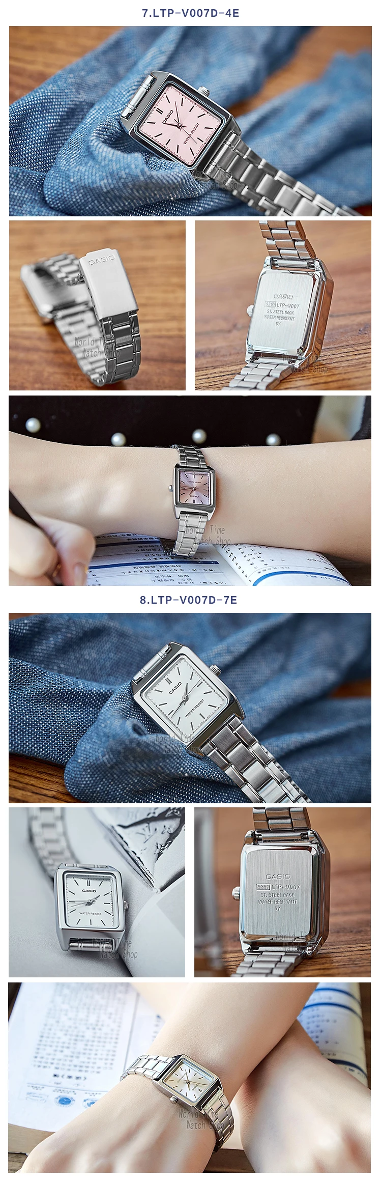Casio Watch Часы женские роскошные брендовые аналоговые Кожаные квадратные циферблат женские наручные часы женские кварцевые наручные часы Mulher LTP-V007