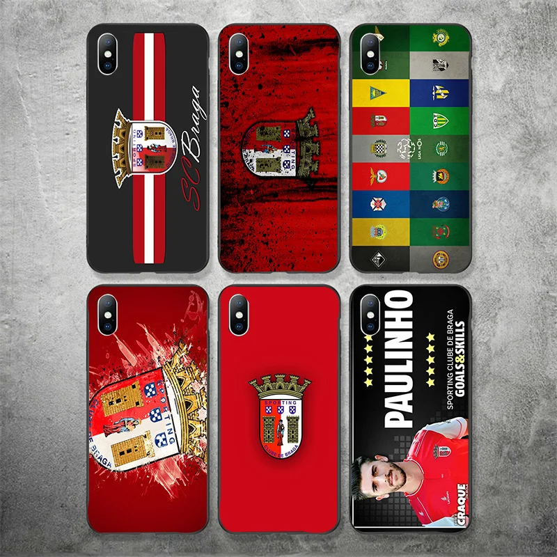 Чехол для телефона спорта Braga FC чехол Iphone DIY Рисунок черный мягкий из ТПУ X XR XS MAX 7 8